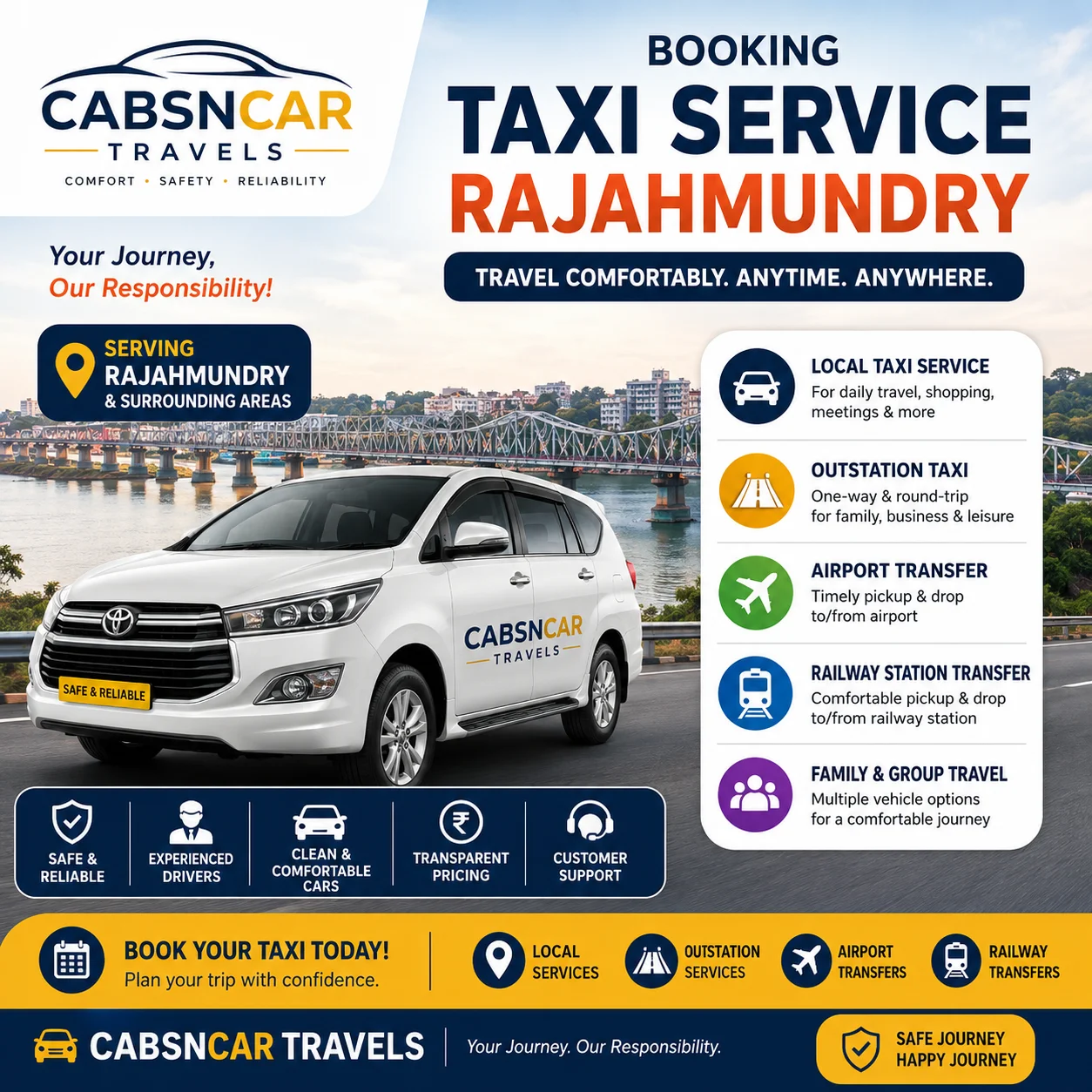 Booking Taxi Service Rajahmundry